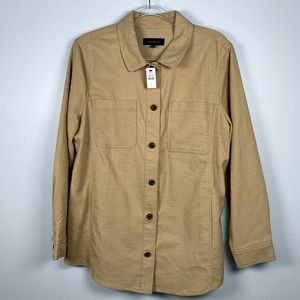Talbots NWT Textured Sand Castle Color Cotton Shirt Jacket‎ L